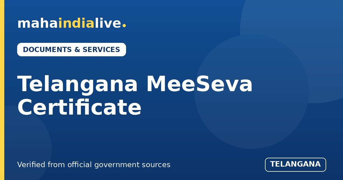 Telangana MeeSeva Certificate