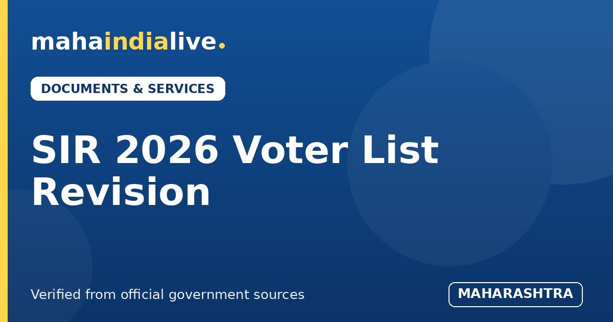 SIR 2026 Voter List Maharashtra